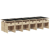 13 Piece Garden Dining Set with Cushions Mix Beige Poly Rattan 3211128