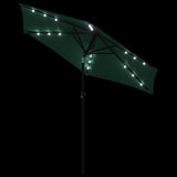 Garden Parasol with LEDs and Steel Pole Green 225x225x212cm 4005067