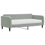 Daybed with Mattress Light Grey 90x190 cm Velvet 3197151