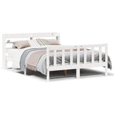 Bed Frame without Mattress White 140x200 cm Solid Wood Pine 3306581