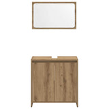 4 Piece Bathroom Furniture Set Artisan Oak Engineered Wood 3328556