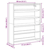 Shoe Rack Concrete Grey 80x25x100 cm Engineered Wood 859899
