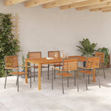Garden Dining Set 7 pcs Grey Solid Acacia Wood 3365524