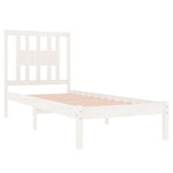 Bed Frame without Mattress White Solid Wood Single 3104029
