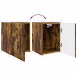 TV Cabinet Set Wall-mounted 4 pcs Smoked Oak Engineered Wood 3409002