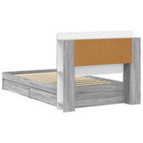 Bed Frame with Storage Grey Sonoma 75 x 190 cm Engineered Wood 3433613