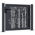 Garden Gate Anthracite 105x105 cm Steel Bamboo Design 153179