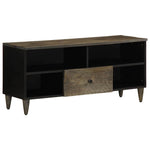 ZNTS TV Cabinet Black 100x33x46 cm Solid Wood Mango 4017808