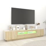 TV Cabinet with LED Lights Sonoma Oak 200x35x40 cm 3081909