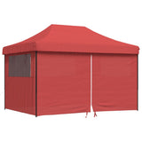 Foldable Party Tent Pop-Up with 4 Sidewalls Burgundy 4005027