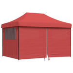 ZNTS Foldable Party Tent Pop-Up with 4 Sidewalls Burgundy 4005027