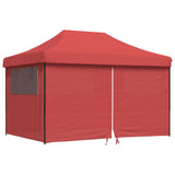 ZNTS Foldable Party Tent Pop-Up with 4 Sidewalls Burgundy 4005027