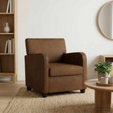 Armchair Brown Faux Suede Leather 42043423