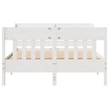 Bed Frame without Mattress White 150x200 cm King Size Solid Wood Pine 3307003
