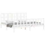 Bed Frame without Mattress White 200x200 cm Solid Wood Pine 3192252