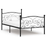 Bed Frame without Mattress with Slatted Base Black Metal 100x200 cm 284455