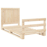 Bed Frame without Mattress with Headboard 100x200 cm Solid Wood 3281539