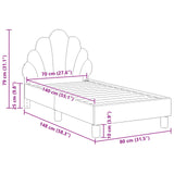 Toddler Bed Frame with Headboard Pink 70 x 140 cm Velvet 42011137