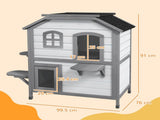 2-Story Indoor or Outdoor Cat House W/ Escape Door, Cat Shelter, White T3398P552658