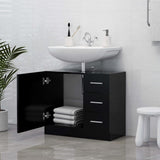 Sink Cabinet Black 63x30x54 cm Engineered Wood 804185
