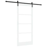 Sliding Door ORKDAL White 93 x 211 cm Solid Pine Wood and Glass 3331982