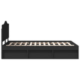 Bed Frame with Headboard Black 135 x 190 cm Solid Pine Wood 3413318