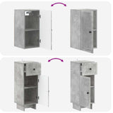 3 Piece Bathroom Cabinet Set EDE Concrete Grey Engineered Wood 3417741