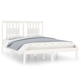 3104059 Bed Frame without Mattress White Solid Wood 120x200 cm