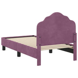 Toddler Bed Frame with Headboard Purple 70 x 140 cm Velvet 42010933