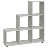 Staircase Bookcase Concrete Grey 107 cm Engineered Wood 342604