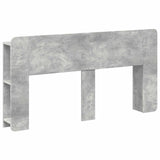 Headboard Cabinet with Storage Concrete Grey Engineered Wood 8001222