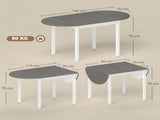 4-6 Person Wooden Drop-Leaf Table - Grey T3398P554127