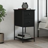 ZNTS Bedside Cabinet Black 32x42x70 cm Engineered Wood 826093