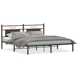 Bed Frame without Mattress Brown Oak 183x203 cm Engineered Wood 4106845