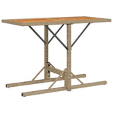3 Piece Bistro Set with Cushions Beige Poly Rattan 365069