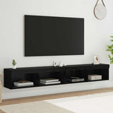TV Cabinet Set 2 pcs Black Oak 100 x 30 x 30 cm Engineered Wood 882970