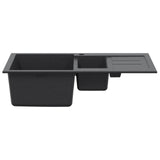 Kitchen Sink Double Basin Granite 80 x 50 x 30.5 cm Graphite 42053746
