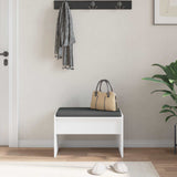 Hall Bench with Cushion White 63 x 38 x 40 cm 891544