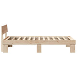 Bed Frame with Headboard Natural 75 x 190 cm Solid Pine Wood 872593
