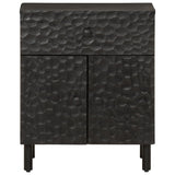 ZNTS Bedside Cabinet Black 50x33x60 cm Solid Wood Mango 356830