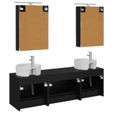 Bathroom Furniture Set 5 pcs Black Oak 3406880