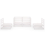 4 Piece Garden Lounge Set White Solid Wood Pine 3075380