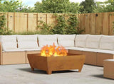 Fire Pit Brown 80 x 80 x 43 cm Weathering Steel 858945
