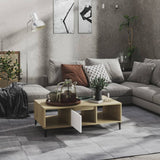 Coffee Table White and Sonoma Oak 103.5x60x35 cm Engineered Wood 806027
