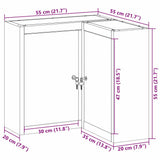 Tool Cabinet with Shelf with Lock Red and Grey 55 x 55 x 55 cm 4103468