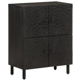 Side Cabinet Black 60x33x75 cm Solid Wood Mango 356845