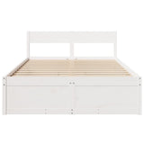 Bed Frame without Mattress White 120x200 cm Solid Wood Pine 3282352
