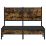 Metal Bed Frame without Mattress Smoked Oak 120x200 cm 4007812