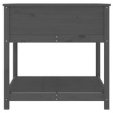 Planter with Shelf Grey 82.5x82.5x81 cm Solid Wood Pine 823796