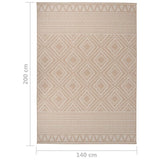 Outdoor Flatweave Rug 140x200 cm Brown Stripes 340866